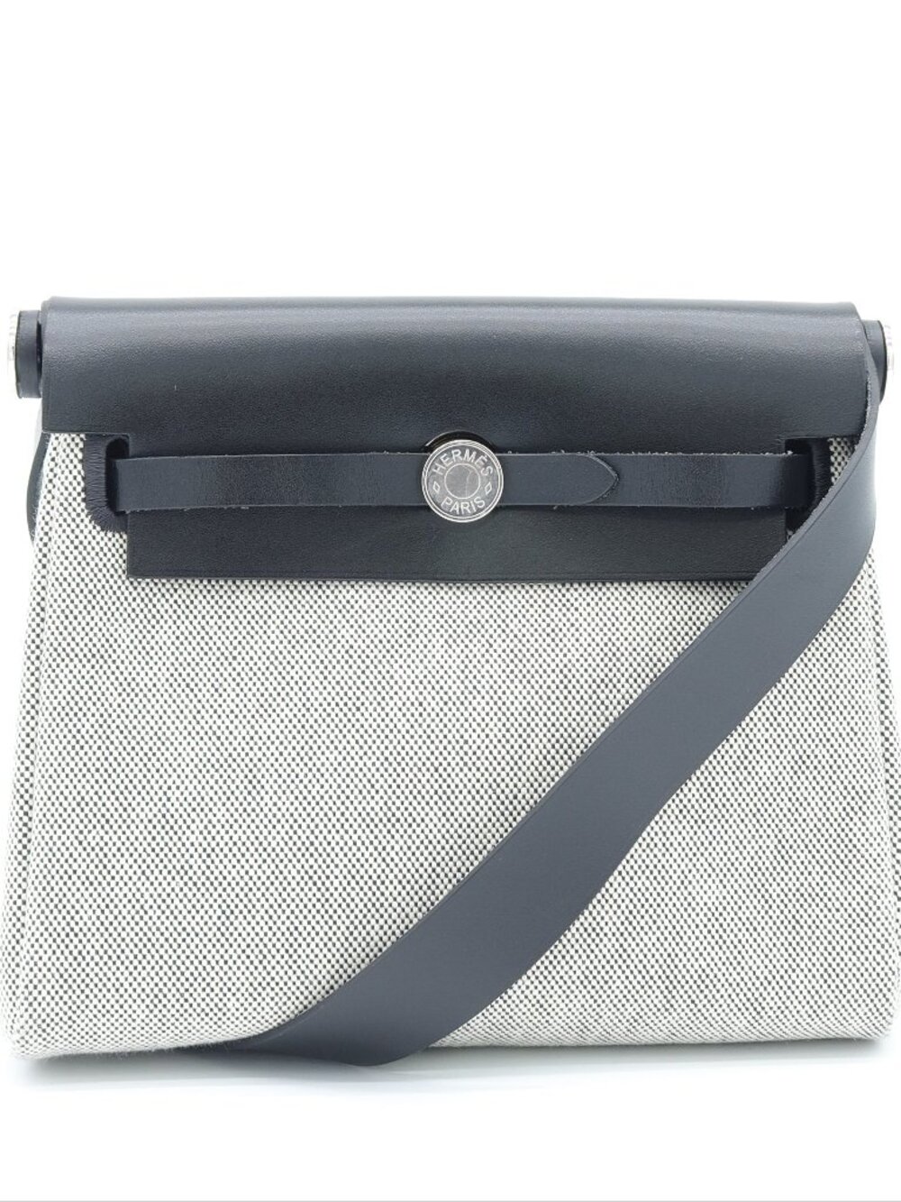 Hermès Herbag Zip Retourne 20 – Ecru Military Toile, Black Leather (Pre-Owned)